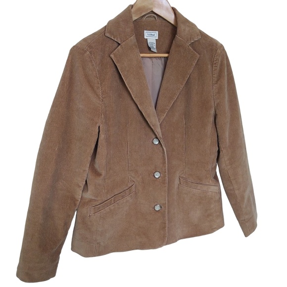 L.L. Bean Women’s Tan Corduroy Blazer Jacket - Picture 8 of 16